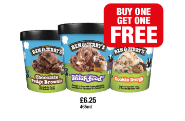 Ben & Jerry's Phish Good, Chocolate Fudge Brownie, Cookie Dough - Buy 1 Get 1 FREE at Family Shopper