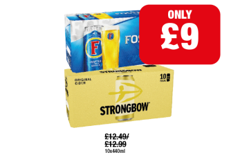 Foster's, Strongbow - Now Only £9 at Family Shopper