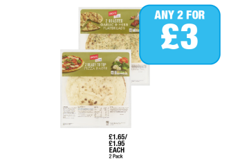 Jack's Naan Bread Garlic & Herb, Pizza Bases - Any 2 for £3 at Family Shopper