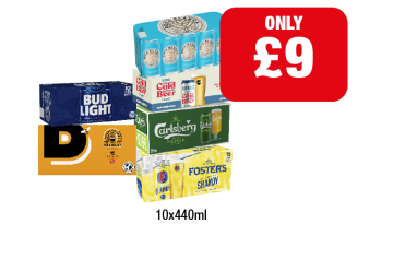 Rosa Blanca, Brewdog Cold Beer, Bud Light, Carlsberg, Bodingtons, Foster's Shandy - Now Only £9 at Family Shopper