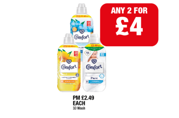 Comfort Blue Skies, Sunshiny Days, Pure - Any 2 for £4 at Family Shopper