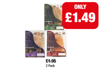 Naan Breads Plain, Garlic & Coriander, Spicy - Now Only £1.49 at Family Shopper