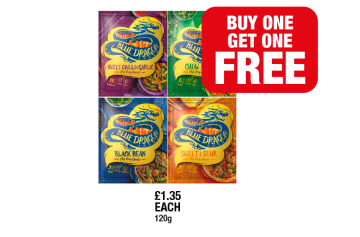 Blue Dragon Sweet Chilli & Garlic, Chow Mein, Black Bean, Sweet & Sour - Buy 1 get 1 FREE at Family Shopper