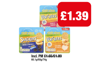 Dairylea Lunchers Ham 'N' Cheese, Chicken 'N' Cheese, Snackers Oreo - Now Only £1.39 at Family Shopper