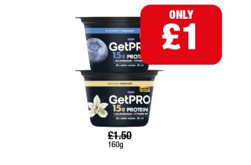 GetPro Yoghurt Blueberry, Vanilla - Now Only £1 at Family Shopper