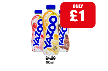 Yazoo Strawberry, Banana, Chocolate - Now Only £1 at Family Shopper