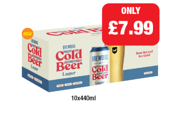 Brewdog Cold Beer Lager - Now Only £7.99 each at Family Shopper