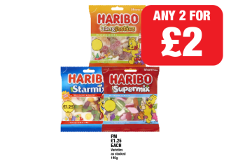 Haribo Tangfastics, Starmix, Supermix - Any 2 for £2 at Family Shopper