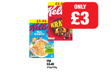 Kelloggs Rice Krispies, Krave - Now Only £3 each at Family Shopper