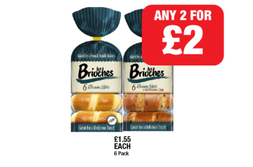 Les Brioches, With Chocolate Chips - Any 2 for £2 at Family Shopper