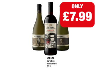 19 Crimes Chard, Red Wine, Sauv Block - Now Only £7.99 each at Family Shopper