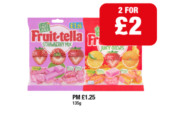 Fruitella Duo Stix, Juicy Chews, Strawberry Mix - Any 2 for £2 at Family Shopper