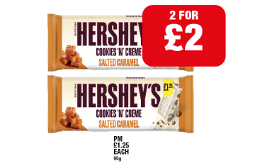 Hershey's Cookies 'N' Crème Salted Caramel - 2 for £2 at Family Shopper