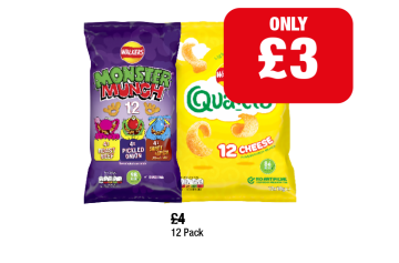 Monster Munch Variety Pack, Quavers - Now Only £3 each at Family Shopper
