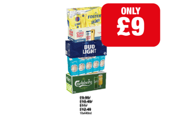 Fosters Shandy, Brewdog Cold Beer, Bug Light, Rosa Blanc, Carlsberg - Now Only £9 at Family Shopper