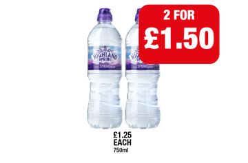 Highland Spring Water - 2 for £1.50 at Family Shopper