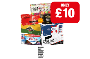 Kopparberg Variety Pack, Strongbow Strawberry, Old Mout Cider Variety Pack, Magners, Coors, Kronenbourg, Carling - Now Only £10 at Family Shopper