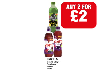 Levi Roots Carribean Crush, Vimto, Sparkling - Any 2 for £2 at Family Shopper