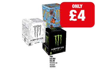 Monster Energy Original, Ultra, Juiced Mango - Now Only £4 at Family Shopper