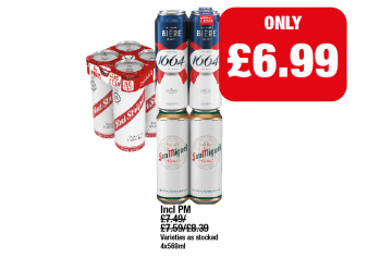 Red Stripe, Kronenbourg, San Miguel - Now Only £6.99 at Family Shopper