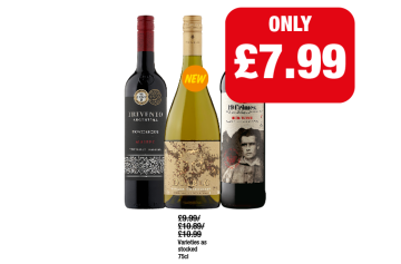 Trivento Malbec, Diablo Chardonnay, 19 Crimes Red Wine - Now Only £7.99 at Family Shopper