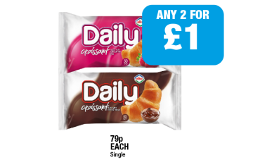 Daily Croissant Strawberry, Chocolate - Any 2 for £1 at Family Shopper