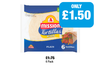 Mission Tortillas Plain - Now Only £1.50 at Family Shopper