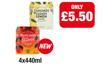 Thatcher's Cloudy Lemon Cider, Blood Orange Cider - Now only £5.50 each at Family Shopper