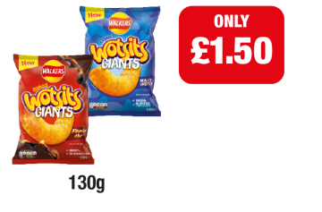 Walkers Wotsits Giants Really Cheesy, Flamin' Hot - Now only £1.50 each at Family Shopper